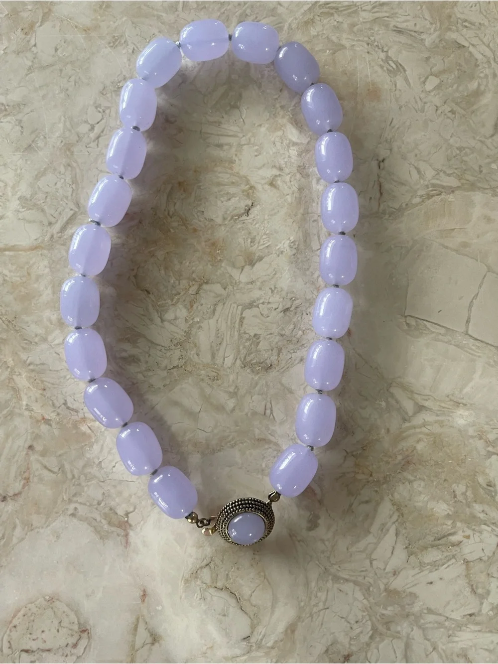 Ralph Lauren RLL Lavender Jade Bead Choker Necklace